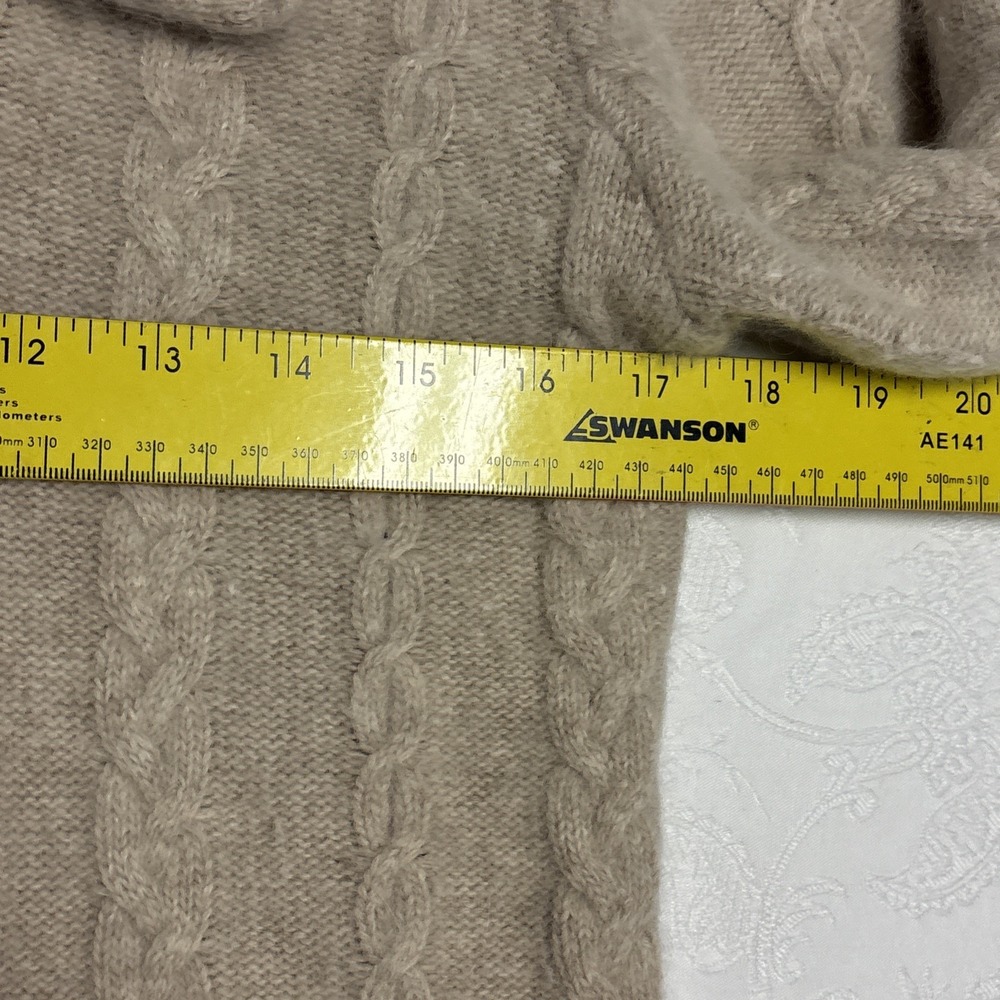 Lambswool Angora Rabbit Fur Cardigan Sweater M Light Brown Mother Pearl Buttons - Picture 6 of 7